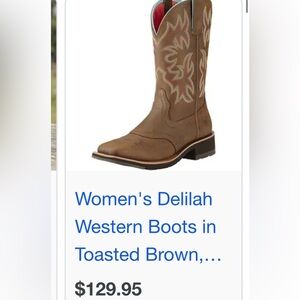 ARIAT BOOTS WOMEN SIZE 9 SQAURE TOE